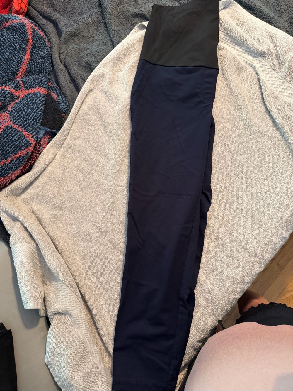 Tribal Navy Ankle Pants with Black Waist Panel - Picture 7 of 7